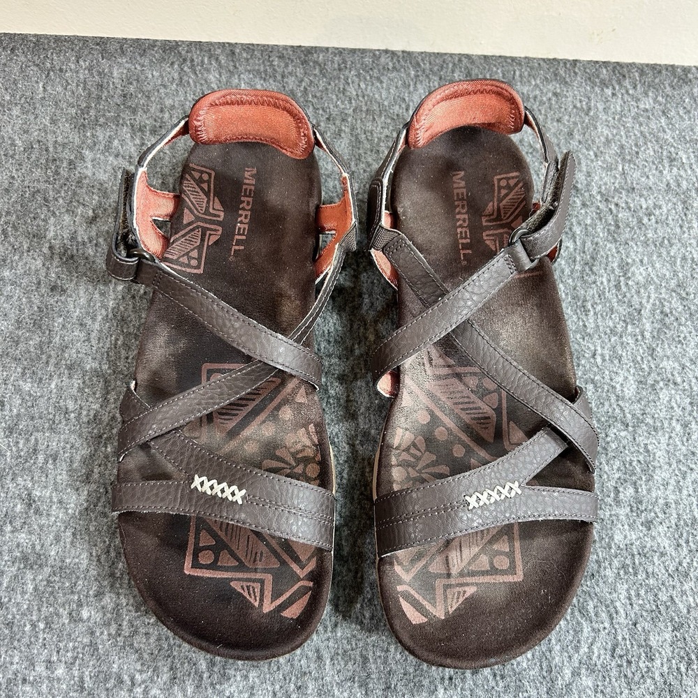 Merrell Sandspur Rose Outdoor Leather Sandal Cocoa Coral Women's Size 8 - Picture 2 of 10